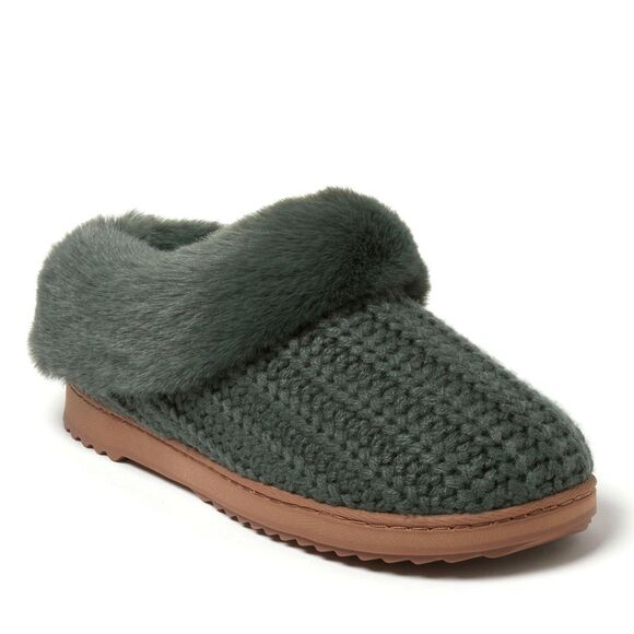 Dearfoams Women's Hannah Festive Knit Clog House Shoe Slipper - Picture 1 of 7